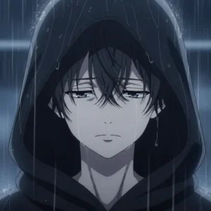 sad anime girl profile picture downcast look