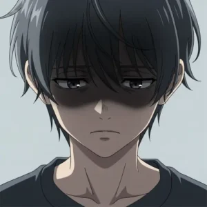 sad anime boy PFP blank stare deep mood