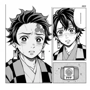 Tanjiro manga avatar monochrome