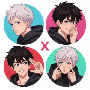 Reze and Denji matching anime icons