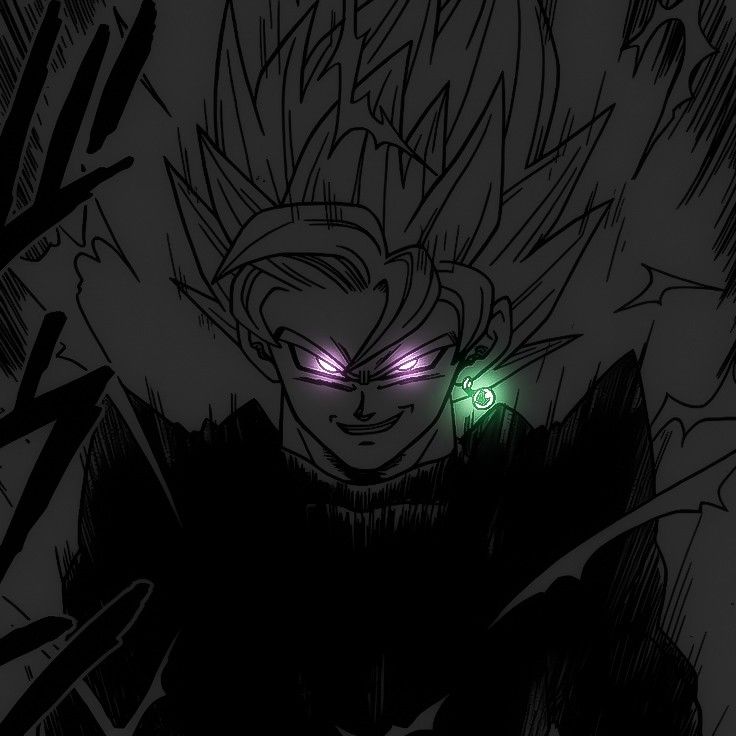 Goku Black aesthetic profile picture neon highlights