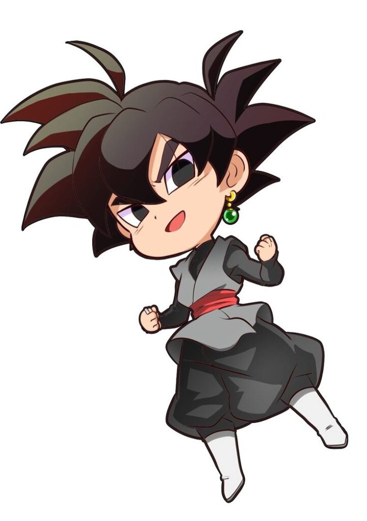 Goku Black cute PFP soft expression chibi style
