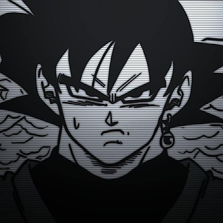 Goku Black manga PFP black and white ink panel
