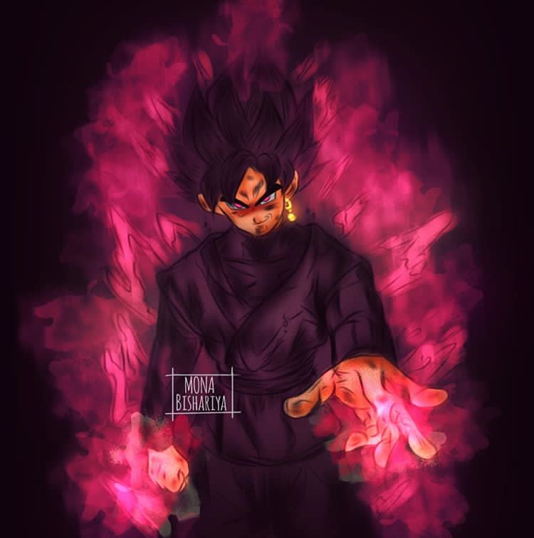 Goku Black Rose PFP vivid pink aura energy