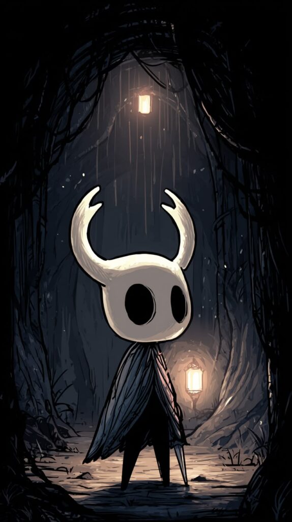 Hollow Knight Ghost clean white iconic