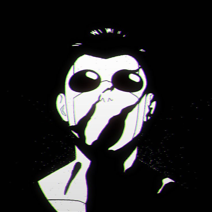 Invincible black and white PFP with dramatic shadow