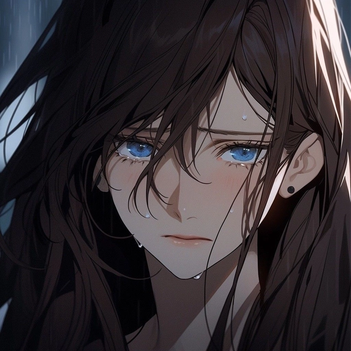 cute sad anime girl kawaii emotional tone