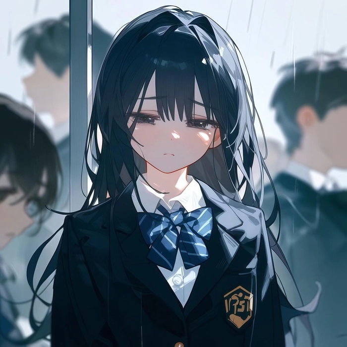 Pinterest sad anime girl soft overlay tones