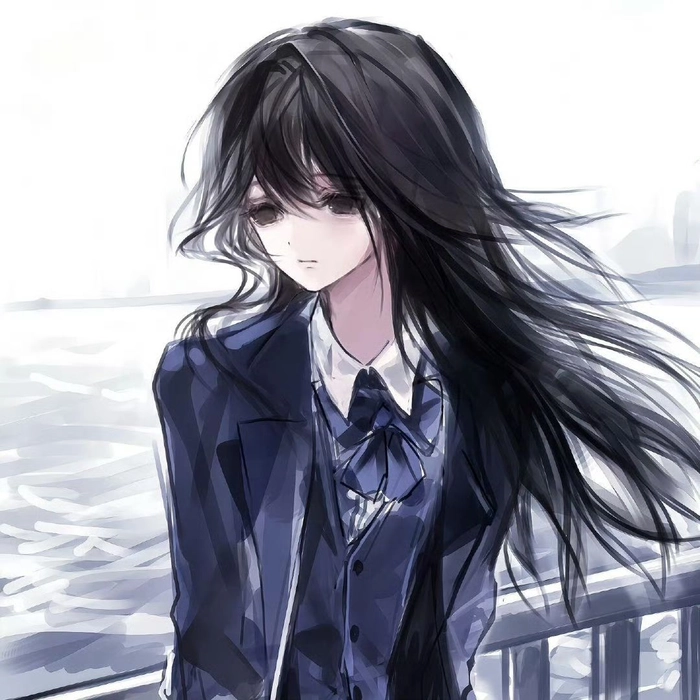 sad anime girl PFP Instagram centered face