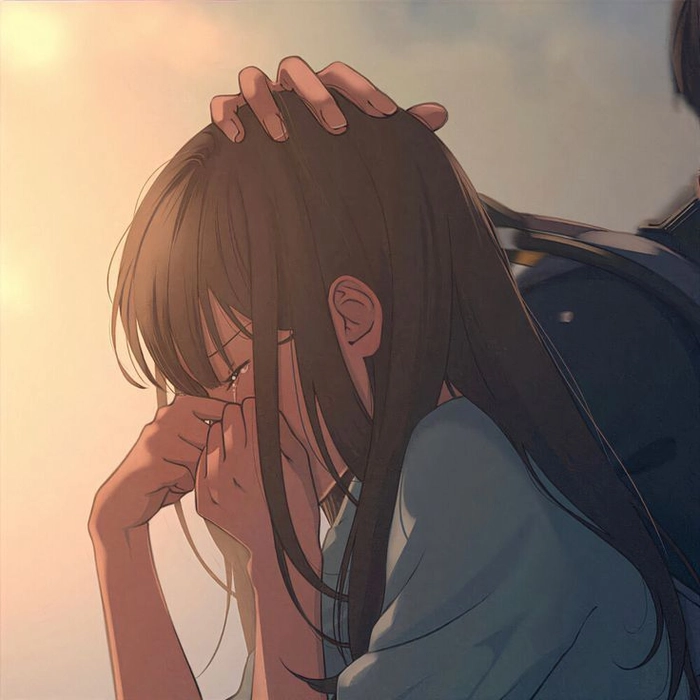 sad anime girl Pinterest editorial composition