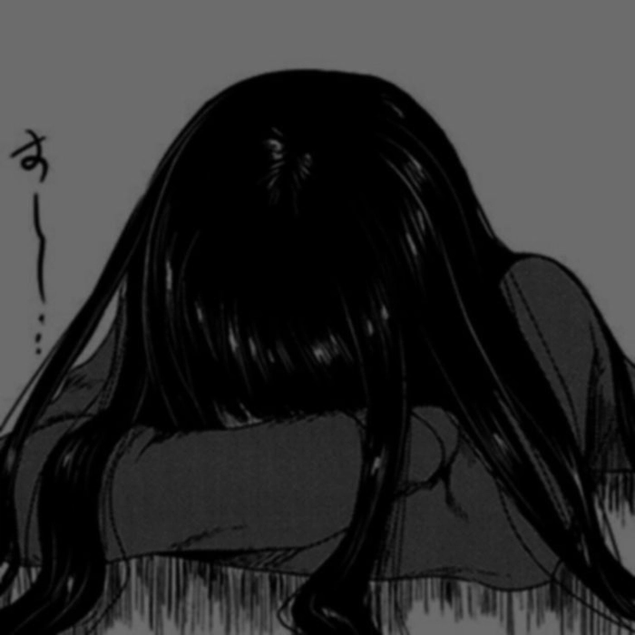 monochrome sad anime girl shadow depth