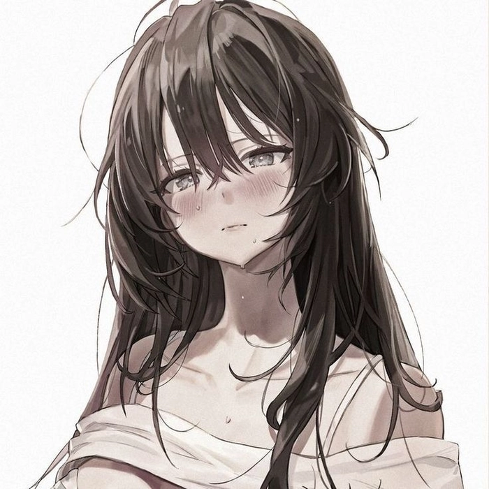 sad anime girl alone cool toned background
