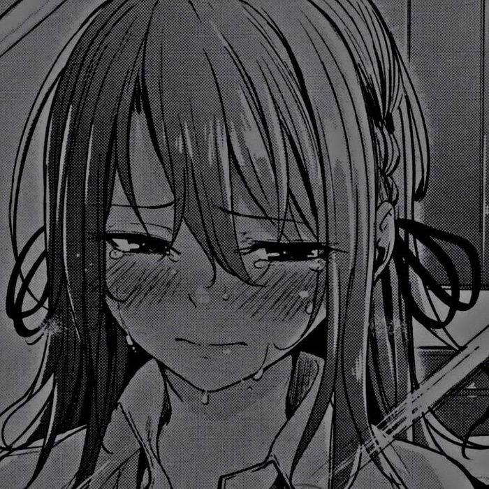 Discord sad anime girl clean background