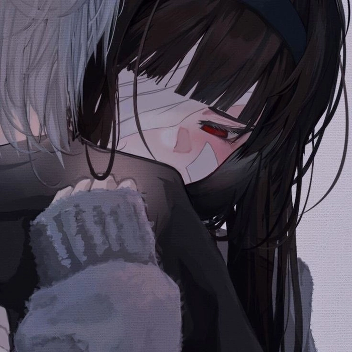 sad anime girl clean minimal framing