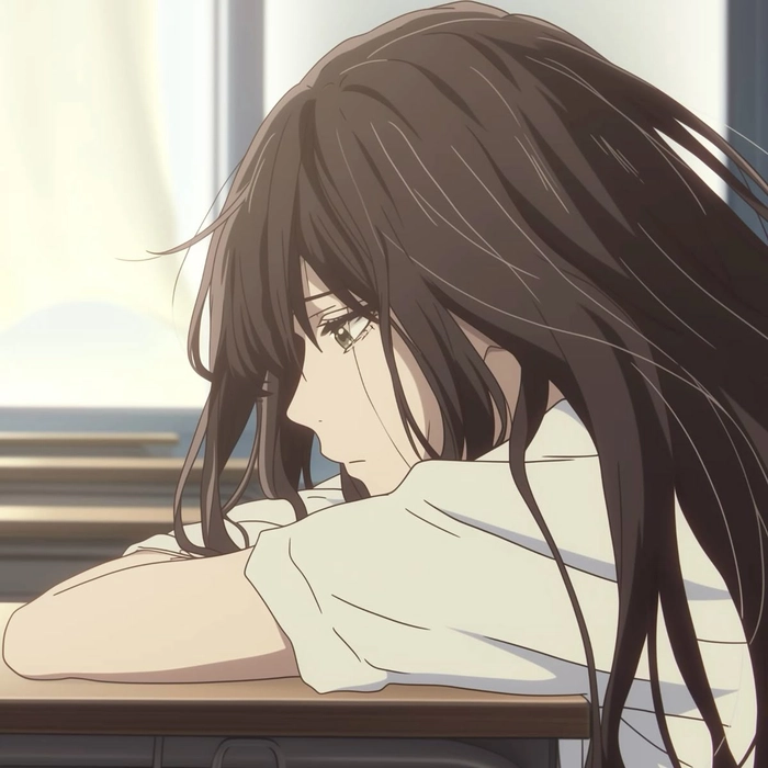 aesthetic anime sad girl Discord muted palette