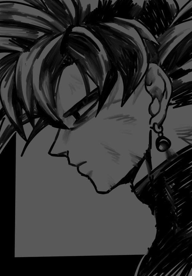Sad Goku Black PFP muted tones emotional expression