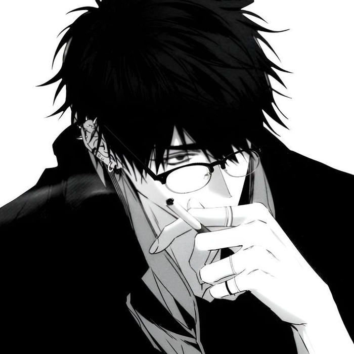 Black anime boy PFP with sleek silhouette and restrained highlights