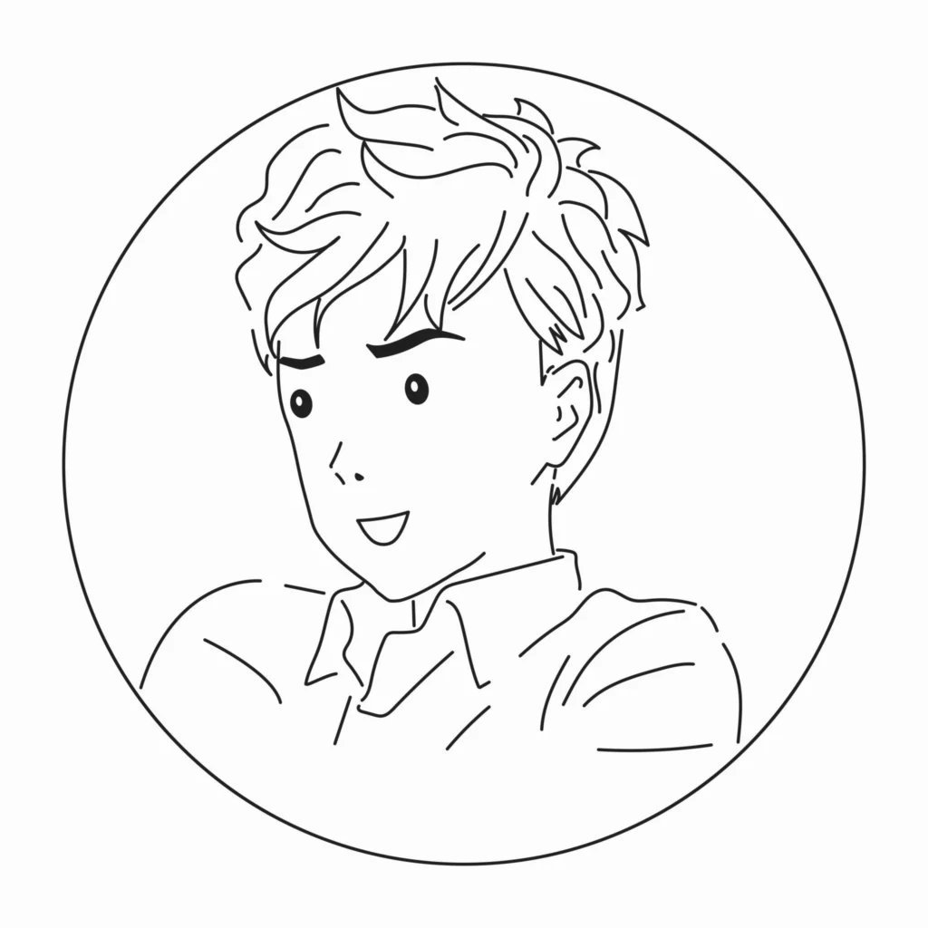 Black and white anime boy PFP with ink-style shading and stark contrast
