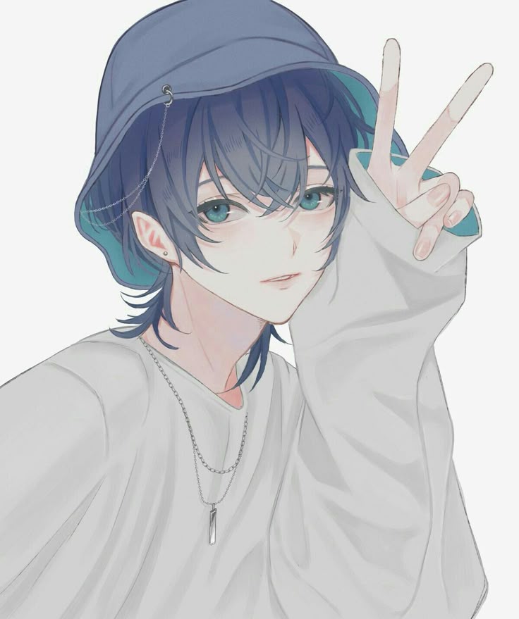 Cute anime boy PFP with warm shading and playful color accents