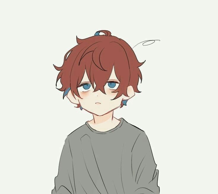 Friendly cute anime boy avatar with sparkle highlight detail and gentle expression