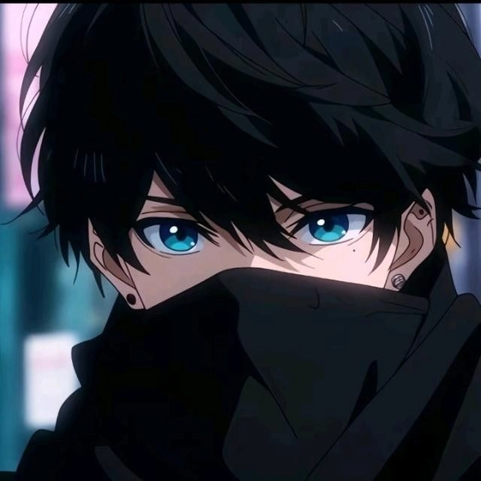 Dark anime boy PFP with heavy shadows and enigmatic expression