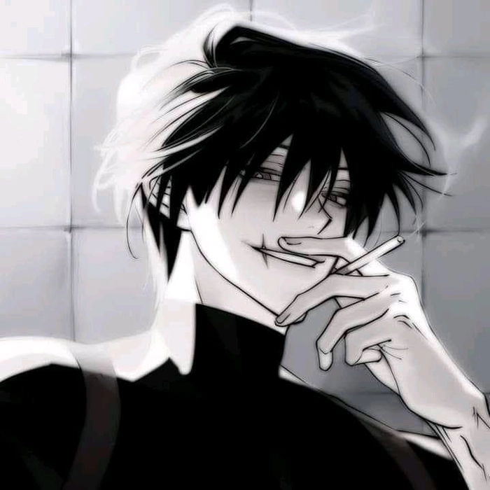 Moody dark anime boy avatar with face partly obscured by shadow