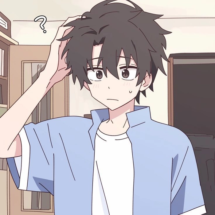 Pinterest-style anime boy PFP with sage green tones and editorial framing