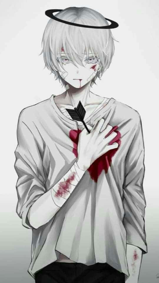 Sad anime boy PFP with muted blue tones and downcast expression