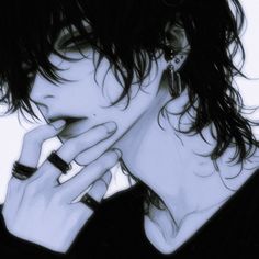 Melancholic anime boy PFP with rain overlay and soft lighting