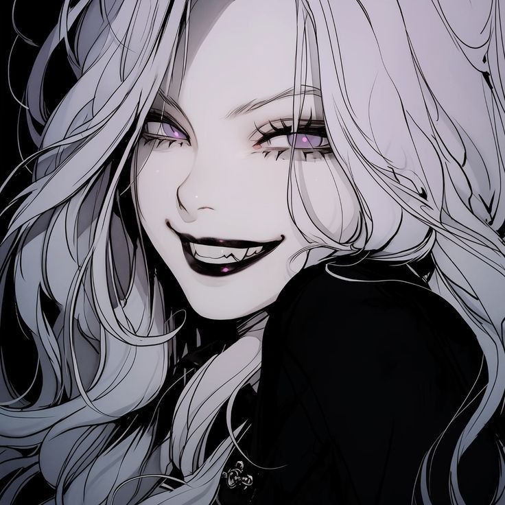 Black and white vampire PFP shadow detail artistic