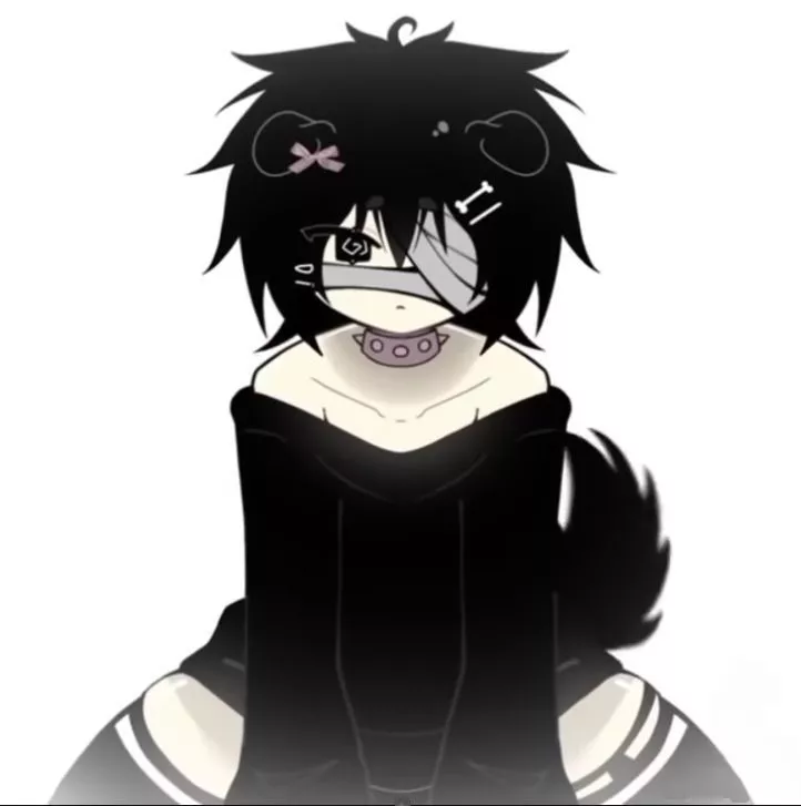black femboy PFP expressive portrait