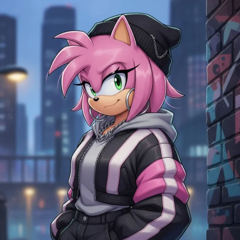 cool Amy Rose confident pose