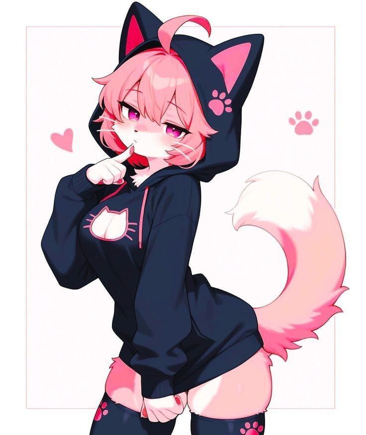 cute furry femboy PFP pastel ears