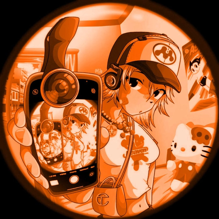 Kawaii-style cute orange PFP with pastel tones