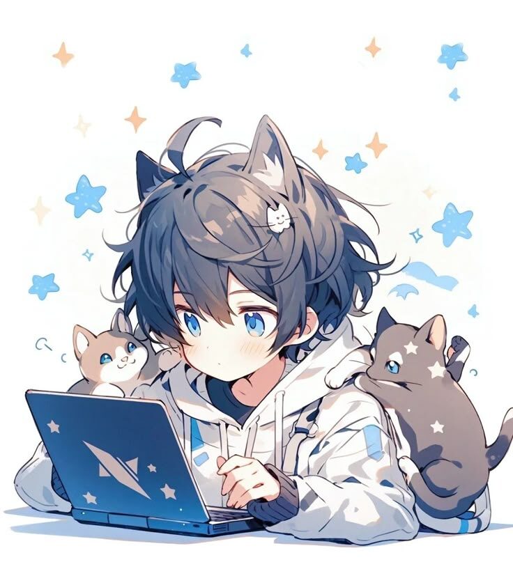 femboy cat PFP sleepy expression