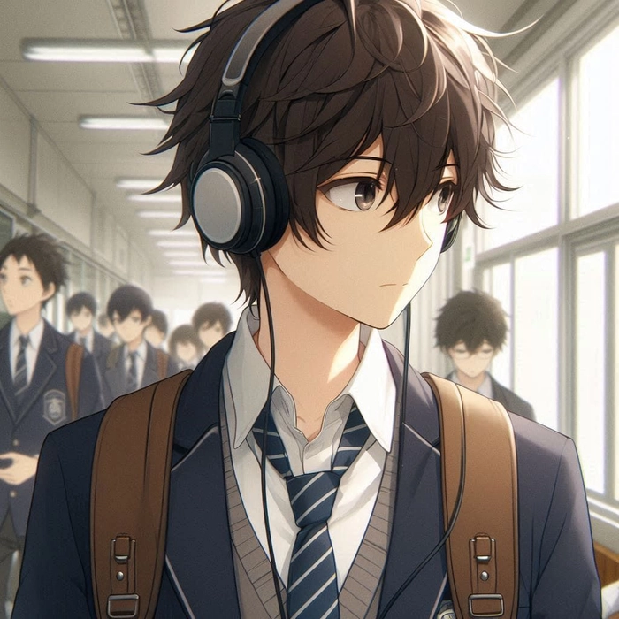 Alluring hot anime boy avatar with dramatic lighting and skin tone glow