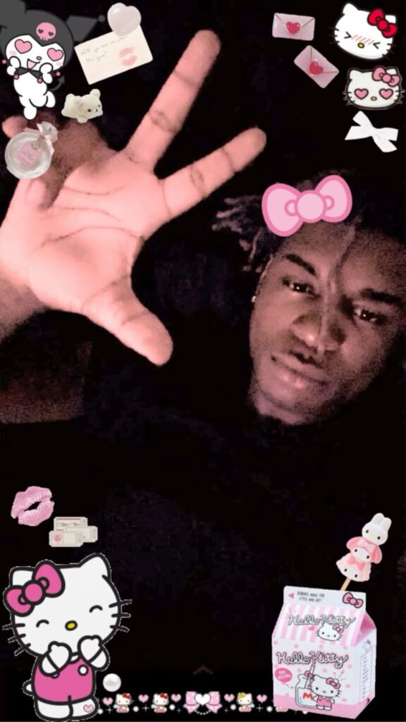 Ken Carson PFP Hello Kitty sticker overlay