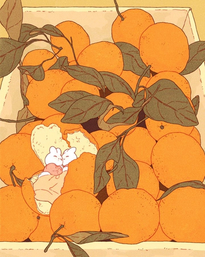 Orange aesthetic PFP with soft gradient sunset tones