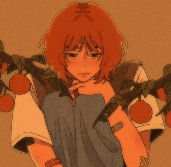 Dreamy orange aesthetic profile picture with warm light