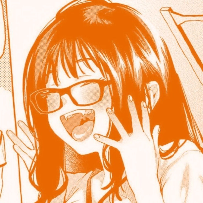 Orange anime PFP with fiery character expression