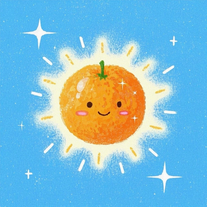 Anime profile picture with orange glow effects