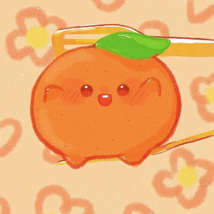 High energy orange anime PFP with dynamic pose