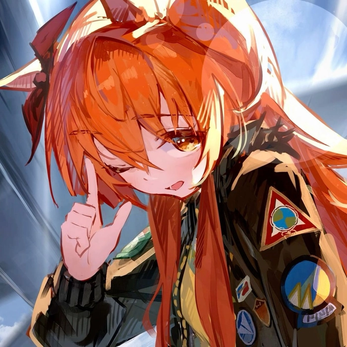 Orange anime PFP with bold outlines and saturated tones