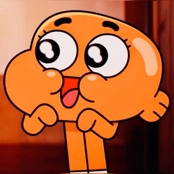 Orange anime profile picture with character close-up