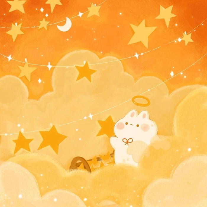 Orange background PFP with grain texture