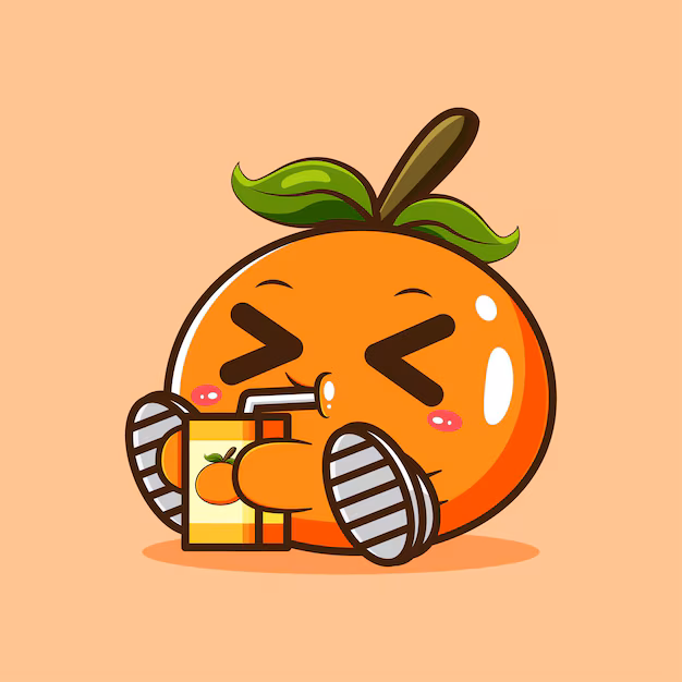 Inviting cute orange PFP with rounded soft shapes