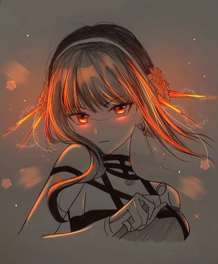 Bright orange Discord avatar with glow effect