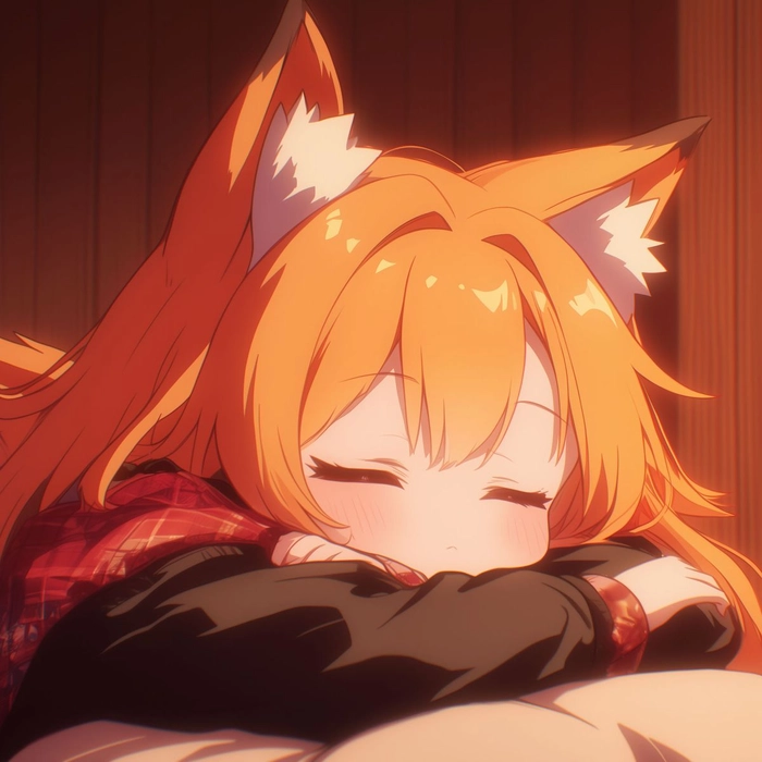 Feminine orange PFP with soft glow and warm filter