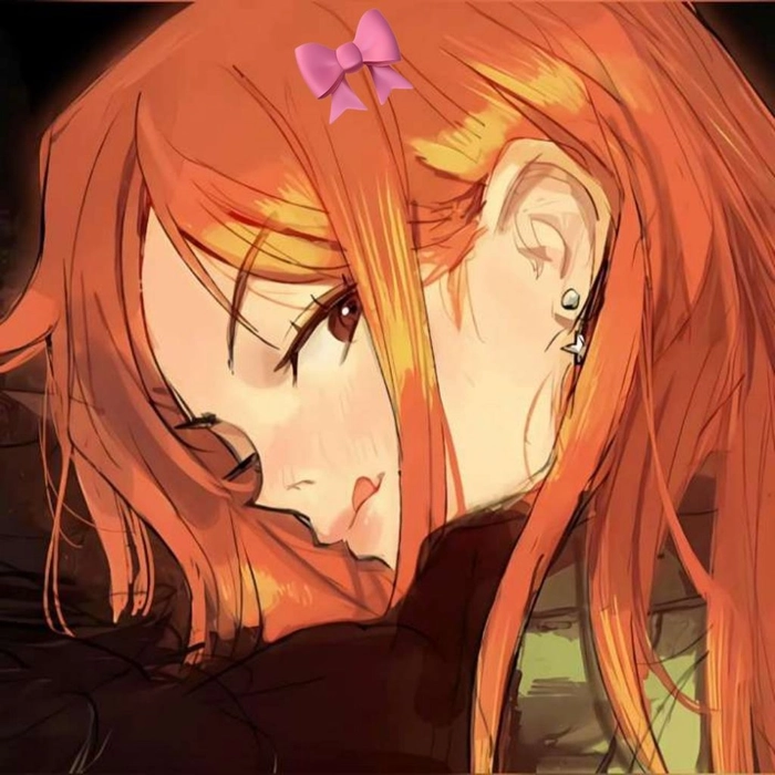 Orange girl profile picture with clean minimal background
