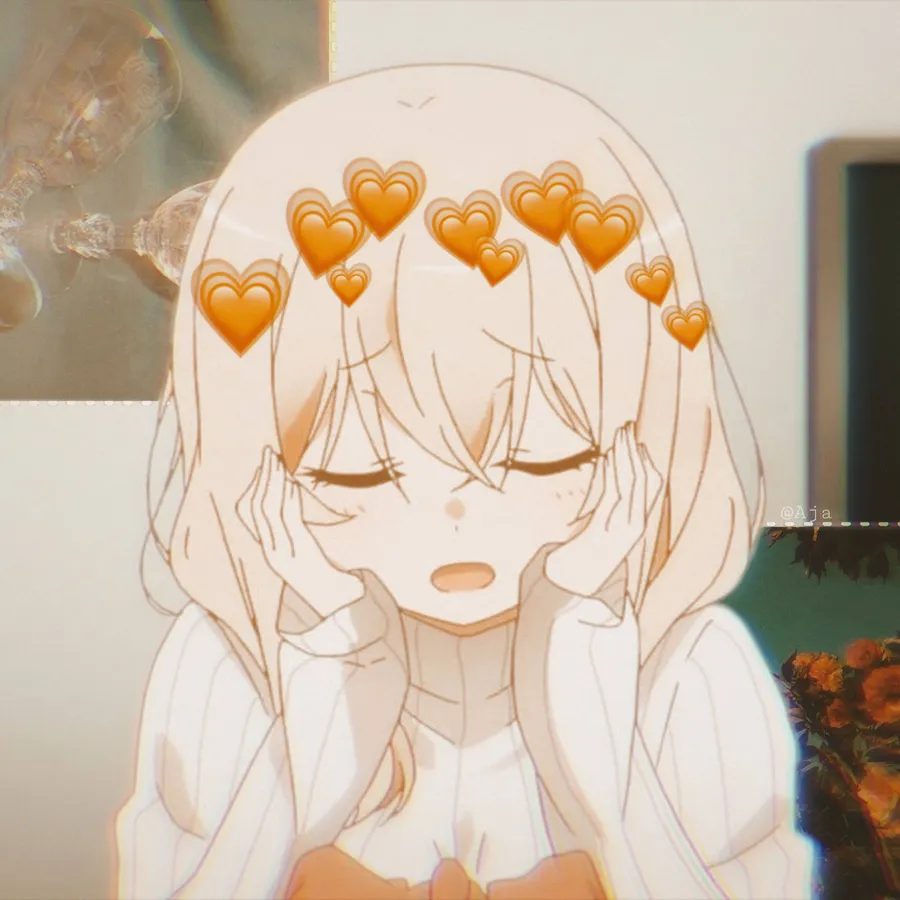 Orange aesthetic girl PFP with calm confident expression